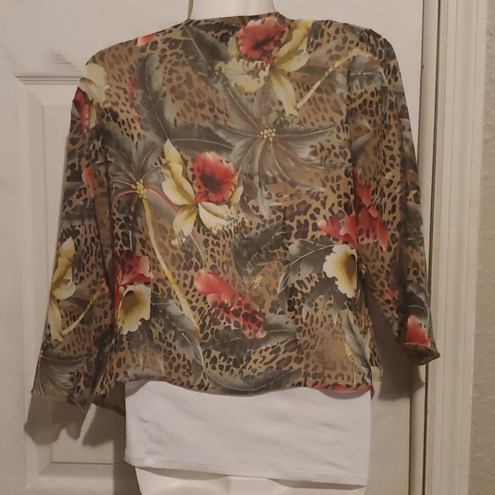 Requirements petite tropical blouse tie bottom - Picture 2 of 4